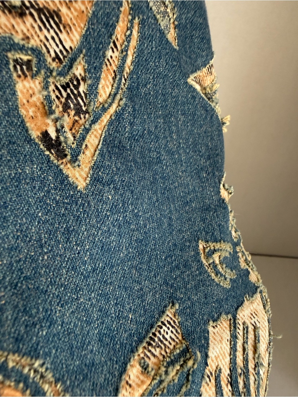 Roberto Cavalli Blue Denim 3D Floral Pointed-Toe Ankle Boots Embroidery 2000’s - Picture 10 of 11